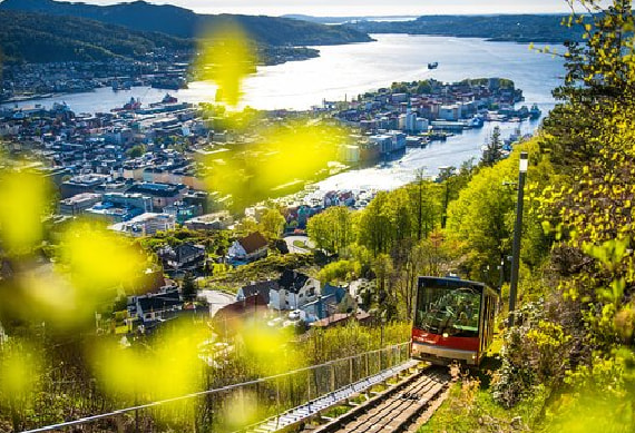  Funicular ride at floyen Mountain